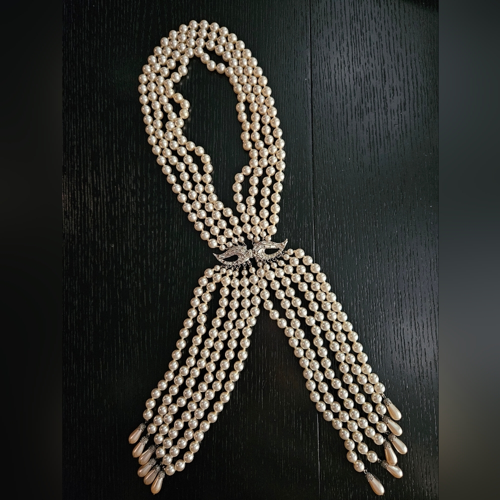 Cascading Faux Pearl Necklace-Like The One  Prince Wore In Diamonds & Pearls Vid